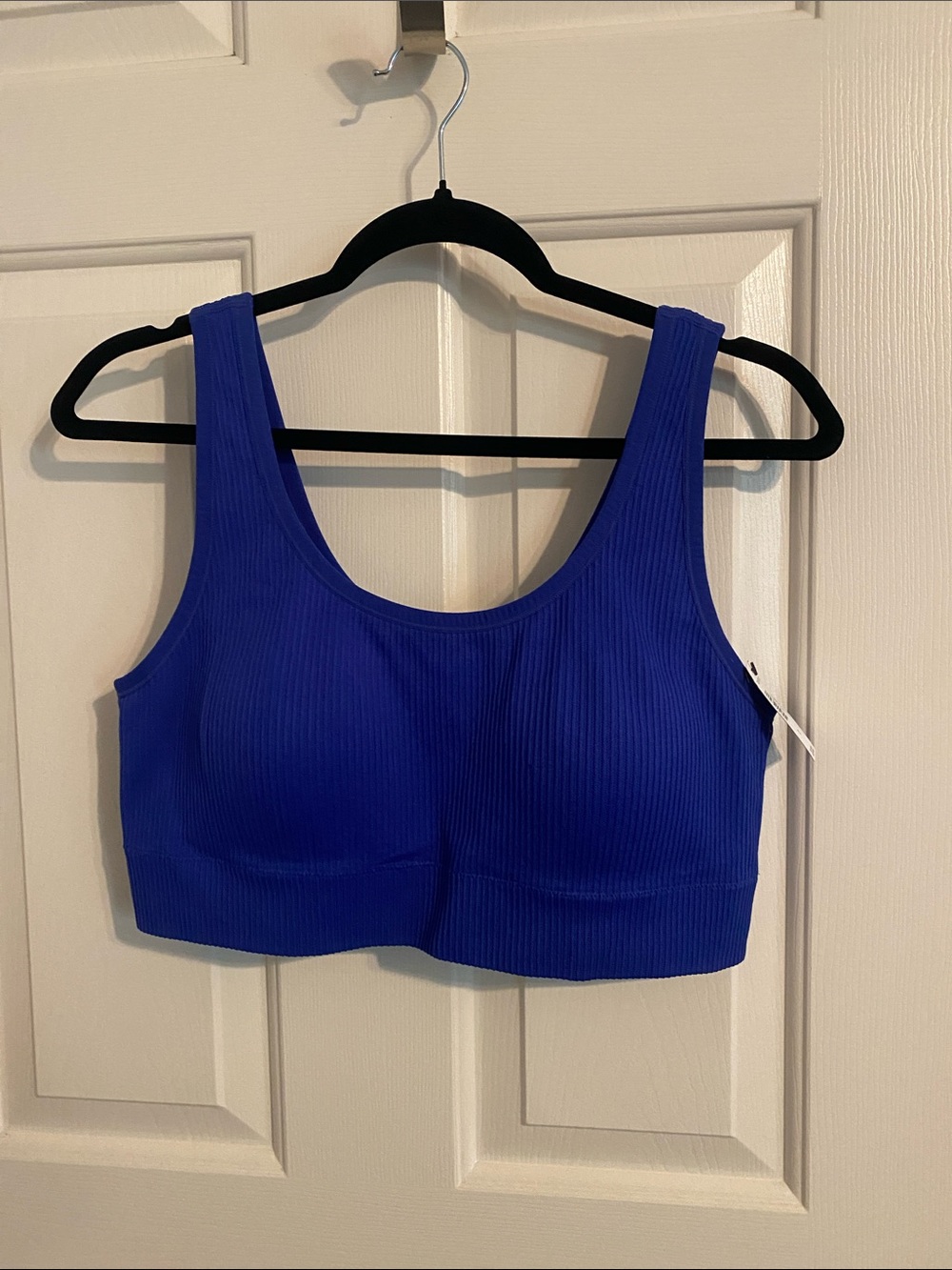 Torrid Ribbed Scoop Neck Crop Tank - Bold Blue